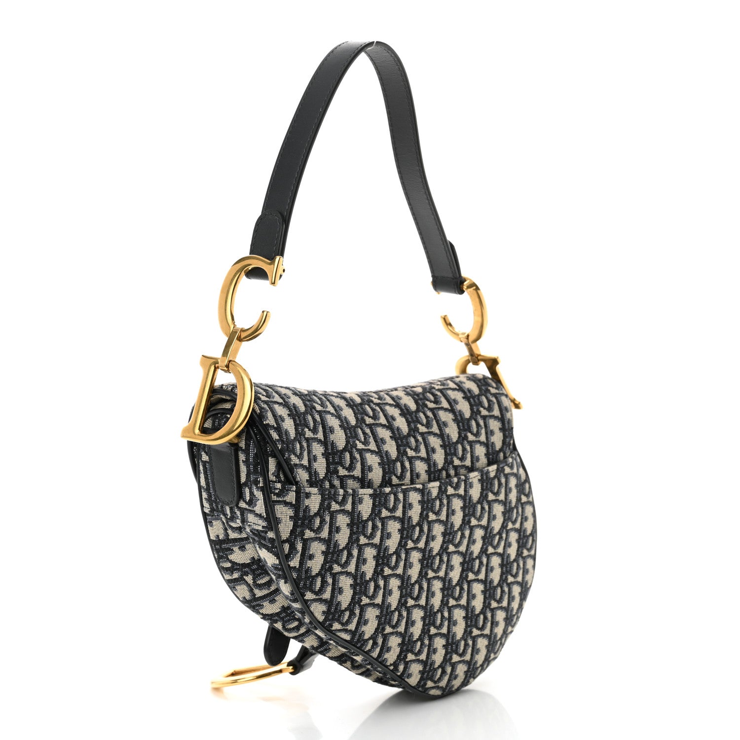 Christian Dior Oblique Saddle Bag Blue 3 of 10