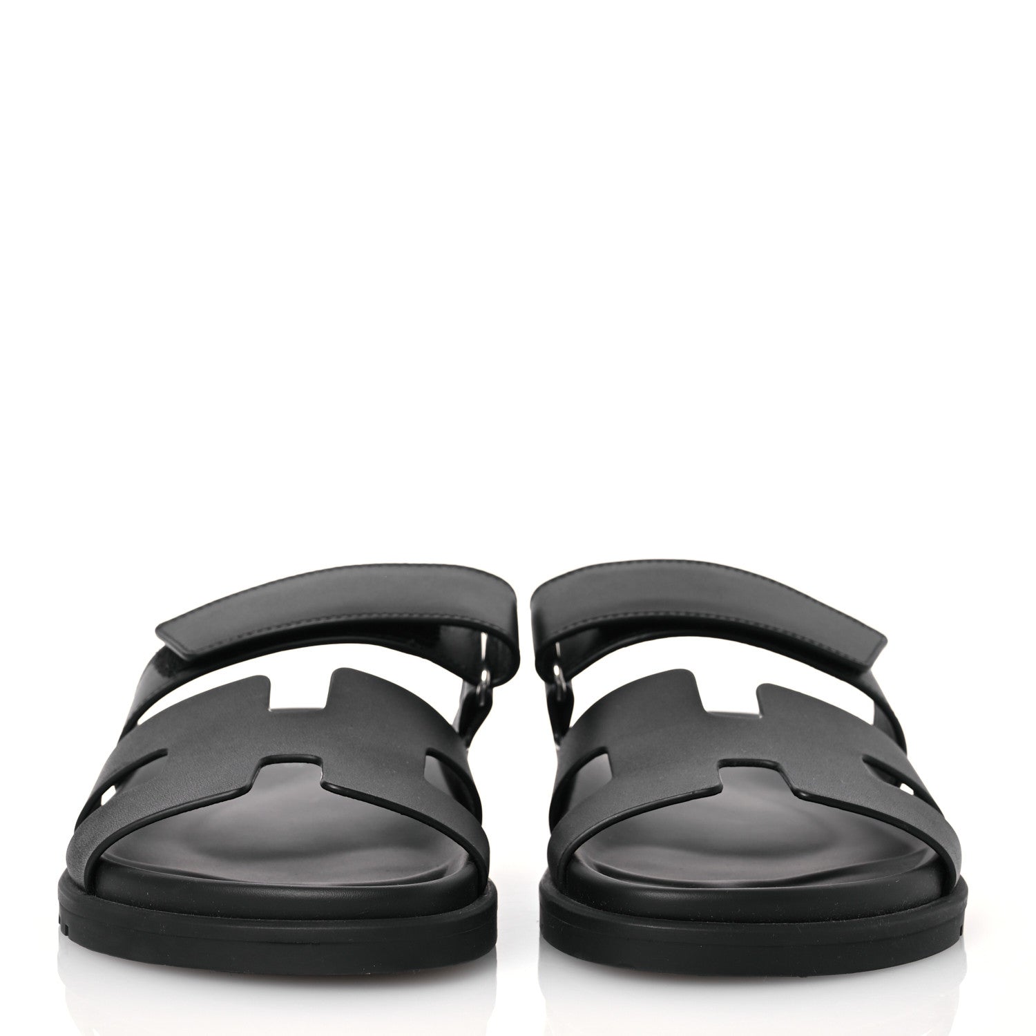 Hermes Calfskin Womens Chypre Sandals 37 Black 2 of 12