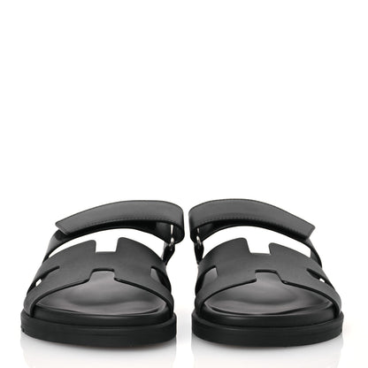 Hermes Calfskin Womens Chypre Sandals 37 Black 2 of 12