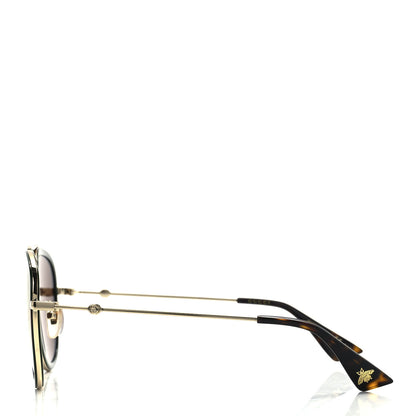 Gucci Metal Web Aviator Sunglasses GG0062S Green Red 3 of 8