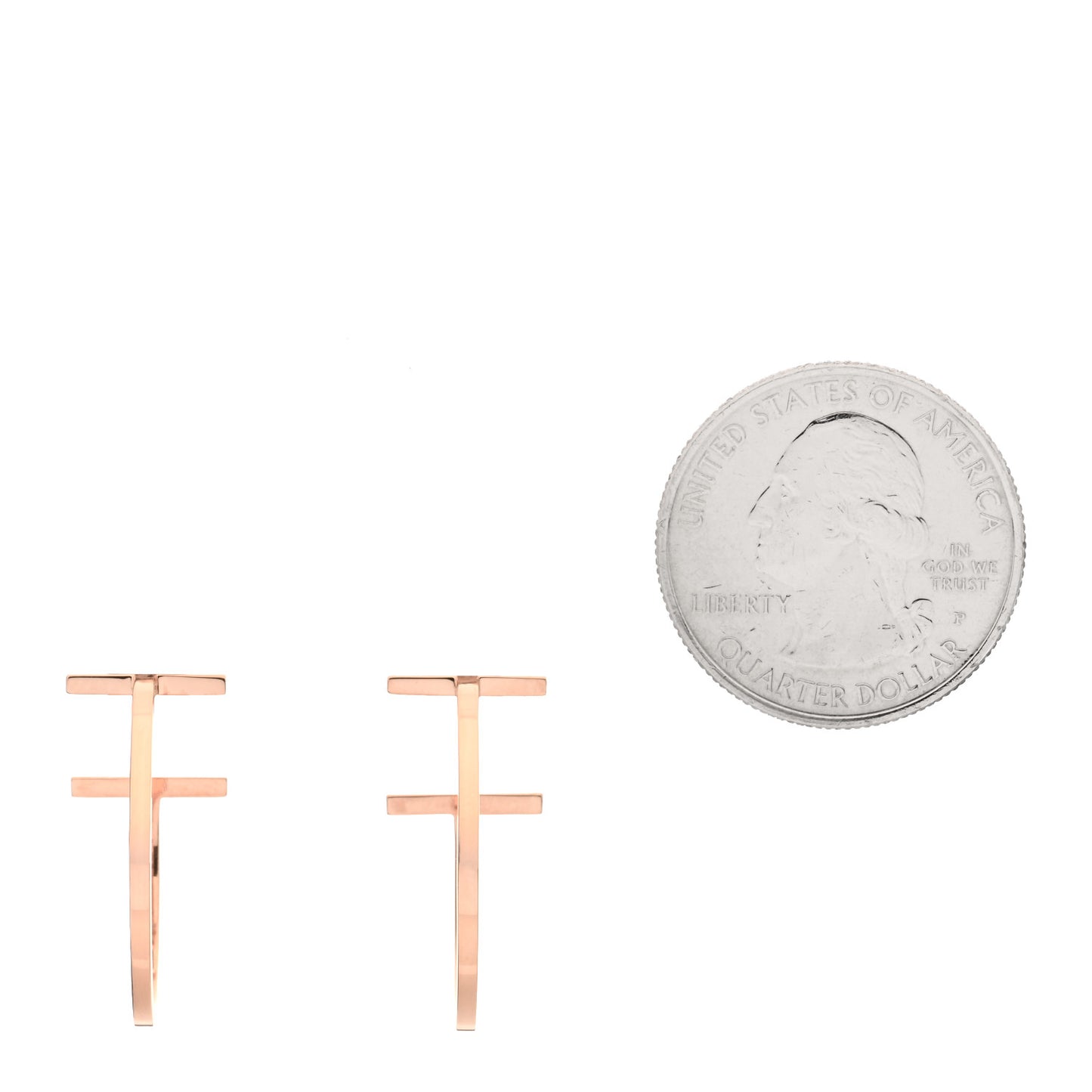 18K Rose Gold Medium T Wire Hoop Earrings