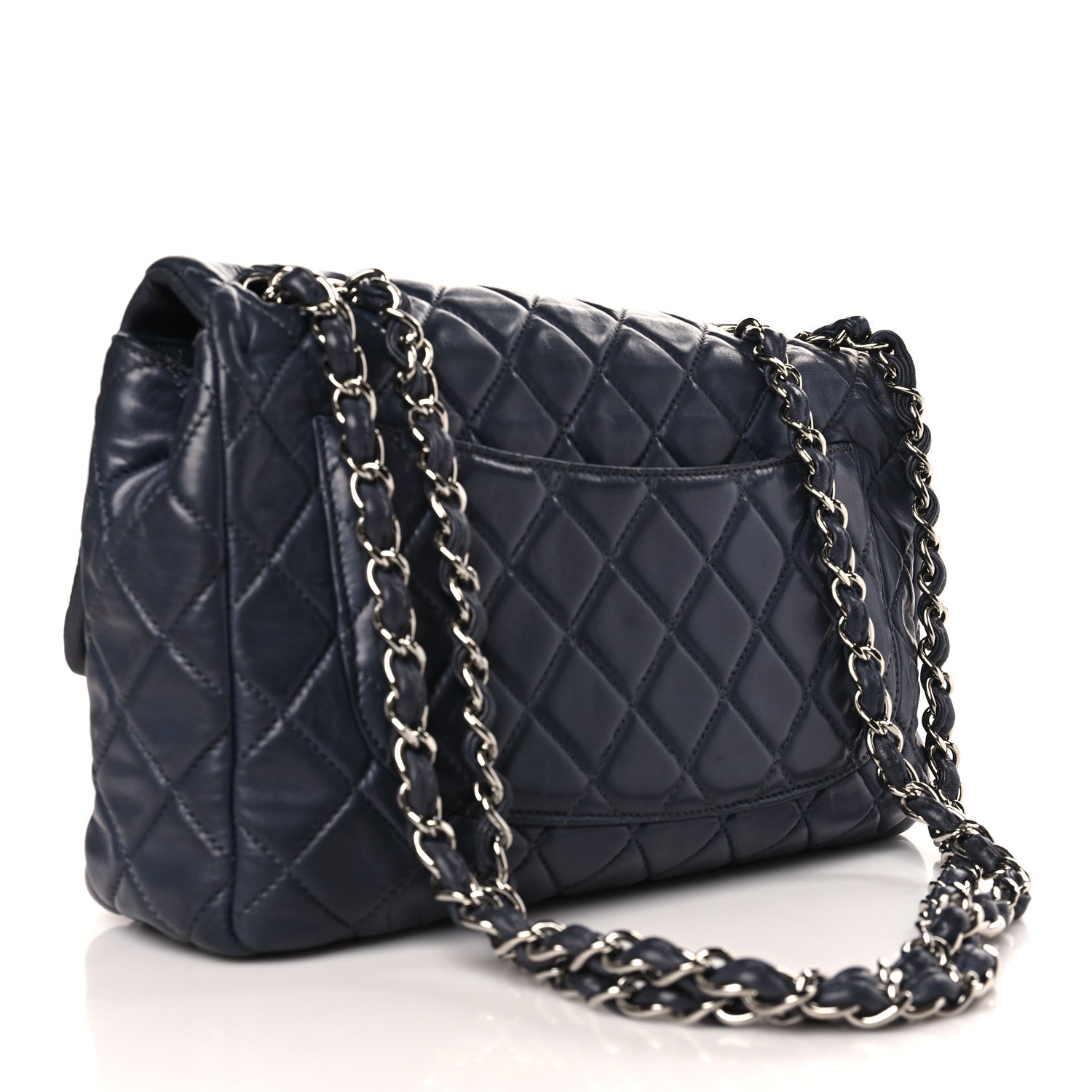 Chanel Lambskin Quilted Jumbo Single Flap Dark Grey 3 of 9
