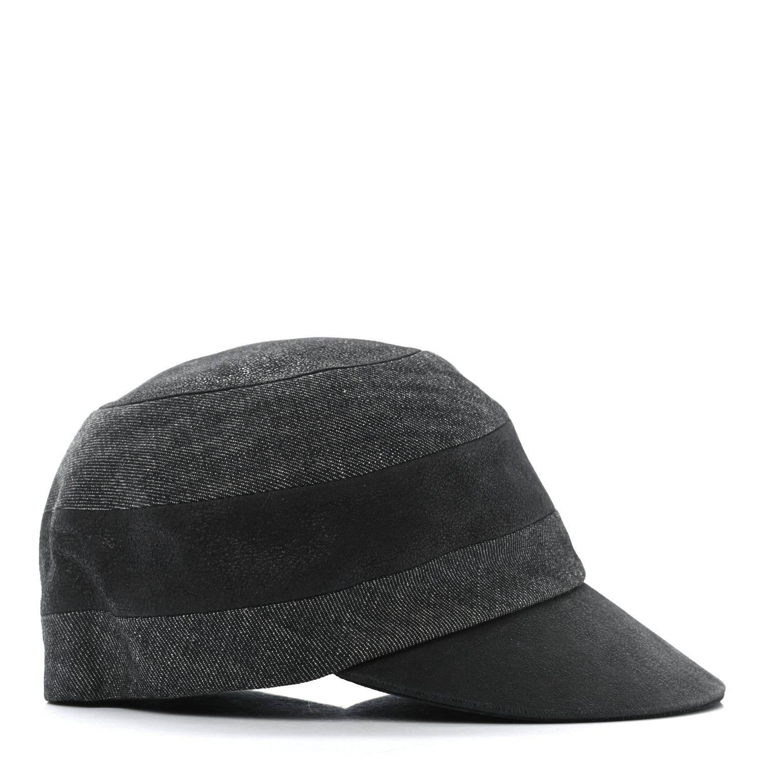 Hermes Goatskin Cotton Linen Cap 56 Black 5 of 8
