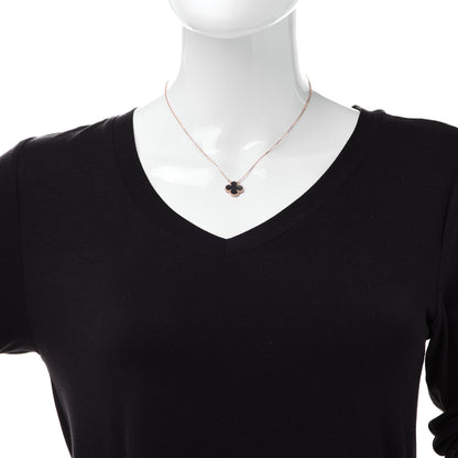Van Cleef & Arpels 18K Rose Gold Gray Mother of Pearl Vintage Alhambra Pendant Necklace 2 of 6
