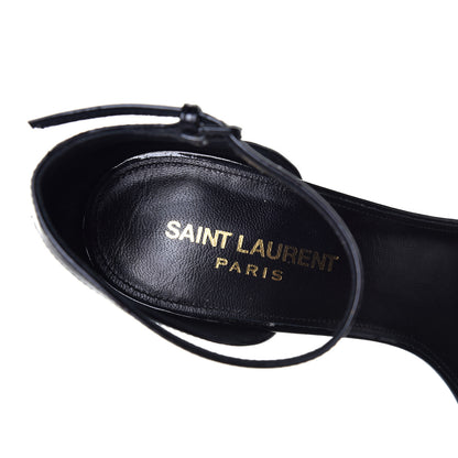 Saint Laurent Patent Calfskin Opyum 110 Sandals 37.5 Black Gold 8 of 8