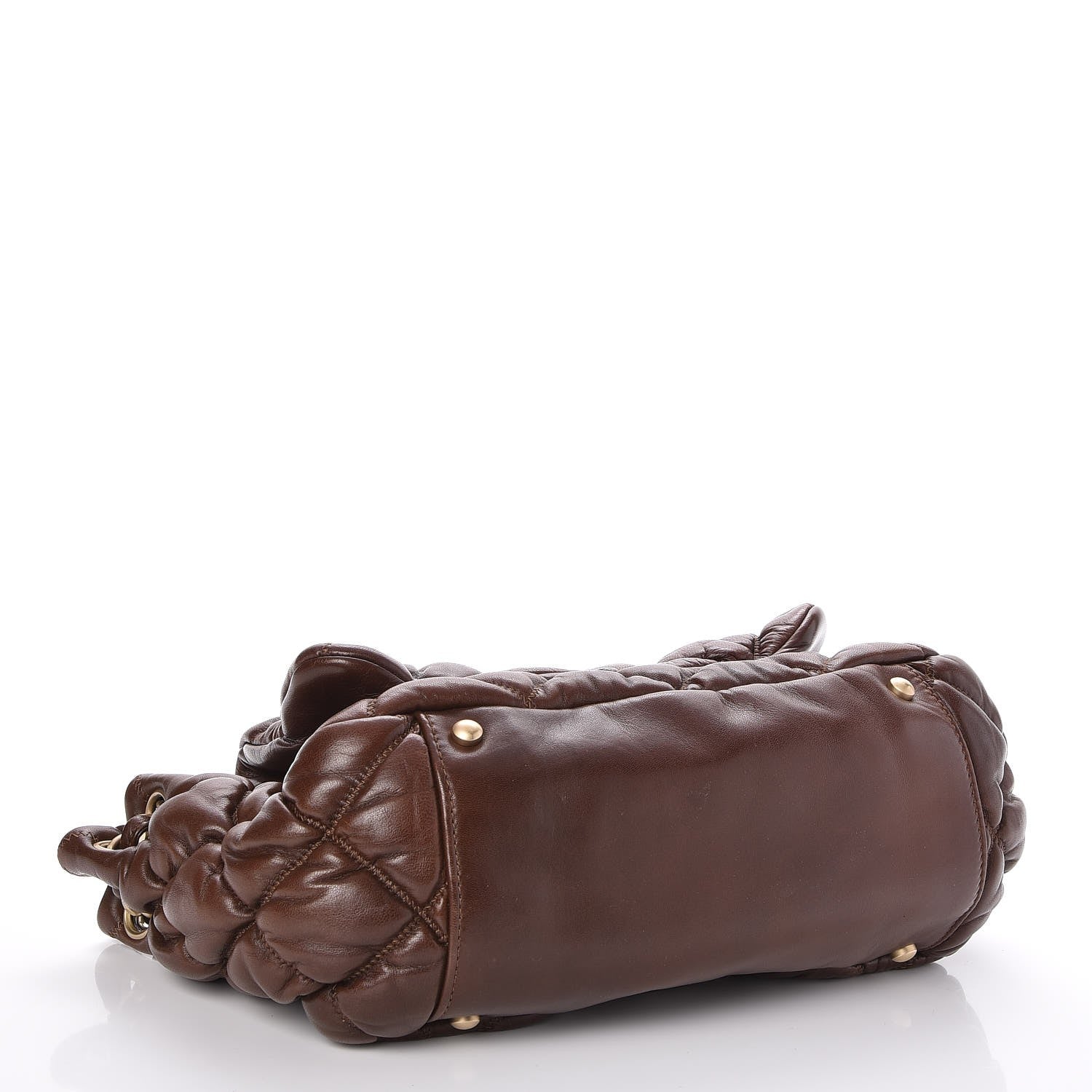 Chanel Lambskin Bubble Quilt Accordion Flap Dark Brown 4 of 7