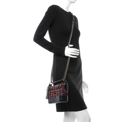 Chanel Tweed Calfskin Small Gabrielle Hobo Navy 2 of 9