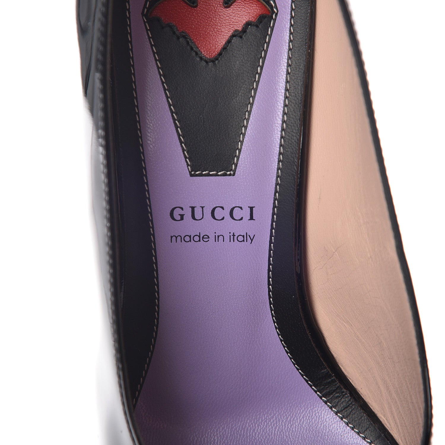Gucci Patent GG Bow Sadie Spike Mid Heel Pumps 36 Black 7 of 10