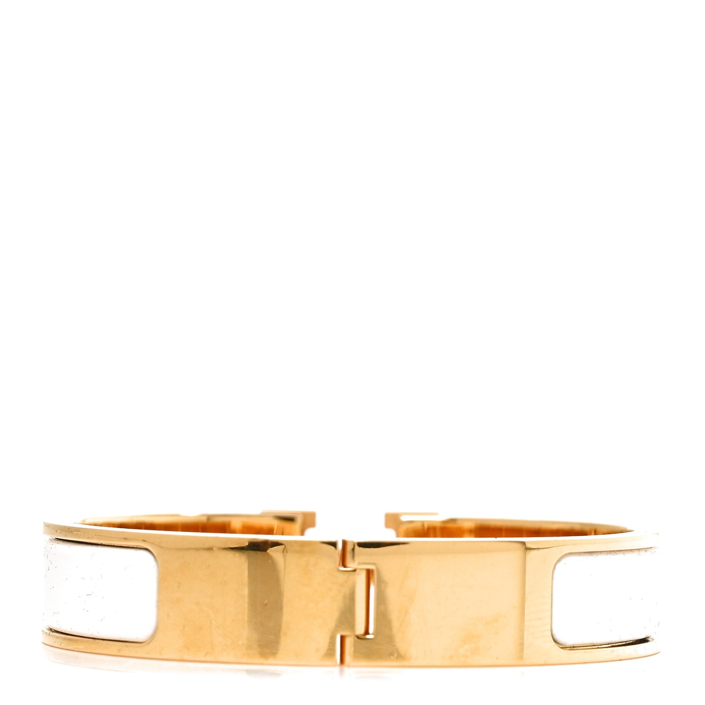 Enamel Narrow Clic Clac H Bracelet PM White