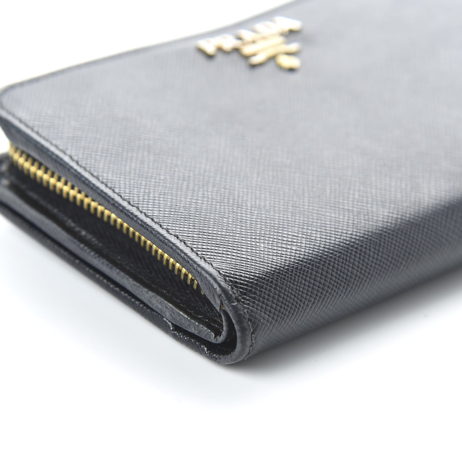 Prada Saffiano Metal Compact Wallet Black 7 of 11