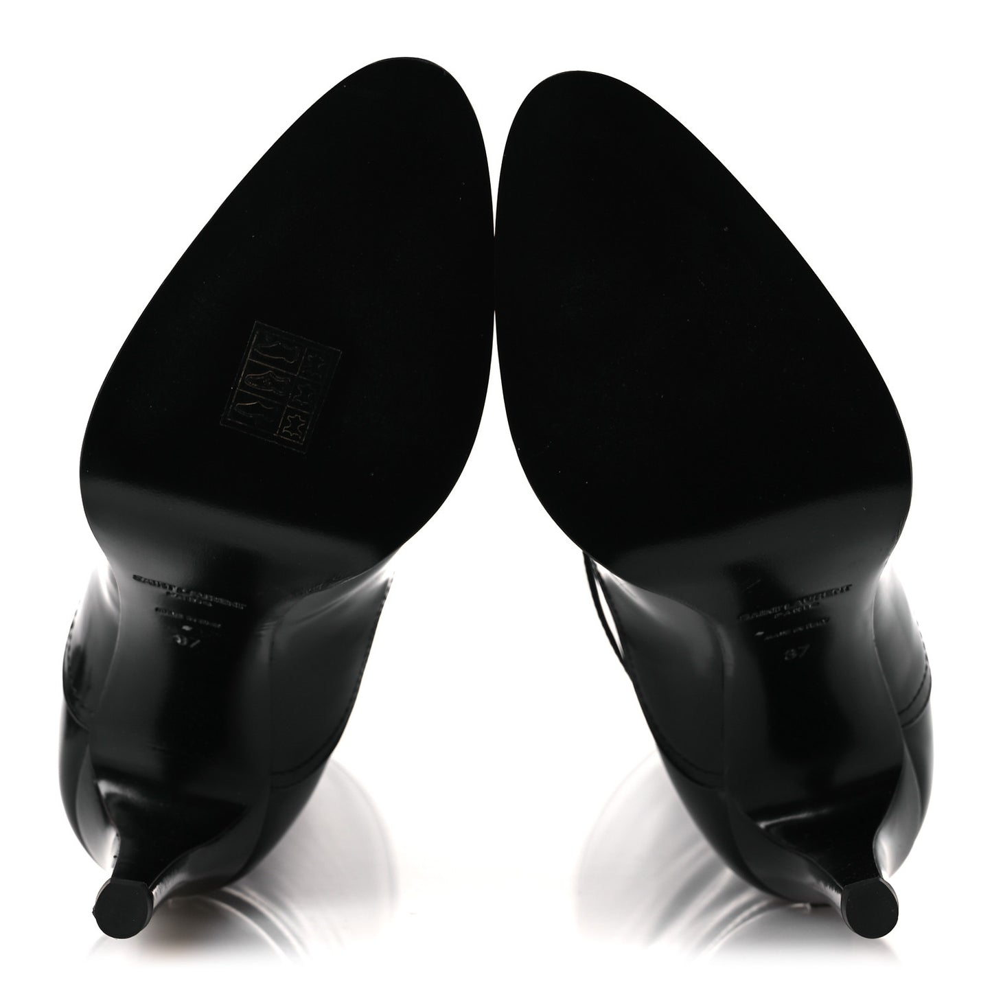 Patent Calfskin Diane 100 Boots 37 Black