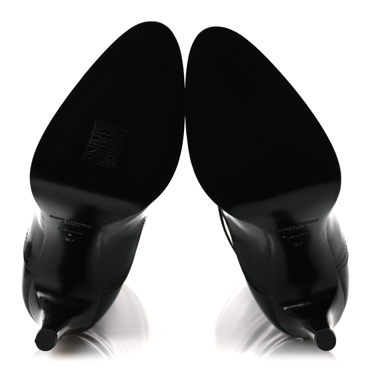 Saint Laurent Patent Calfskin Diane 100 Boots 37 Black 7 of 12