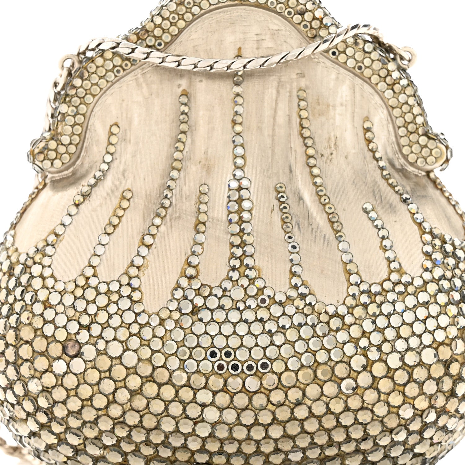 Judith Leiber Swarovski Crystal Chatelaine Minaudiere Silver 7 of 15