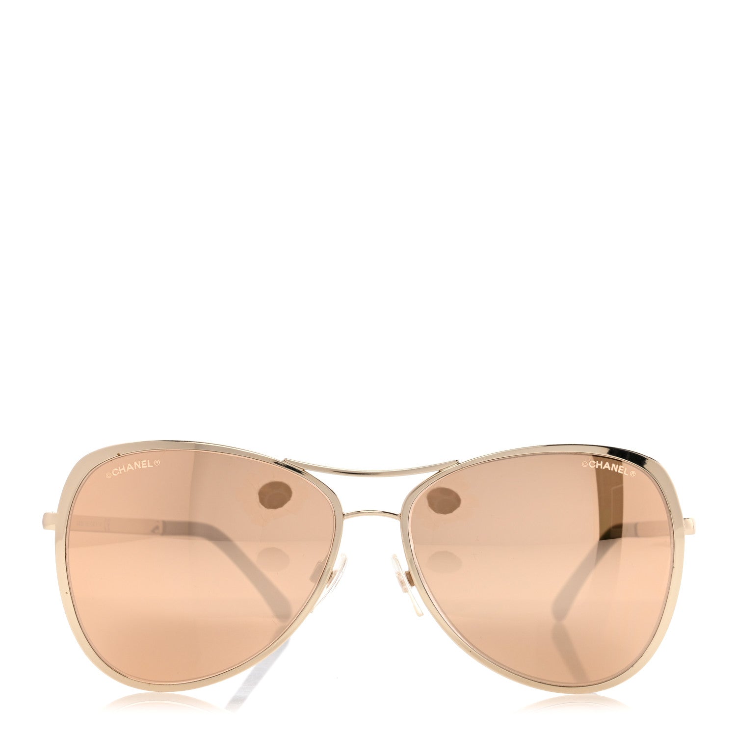 Chanel Metal Mirrored Pilot Summer Sunglasses 4223 Gold 2 of 8