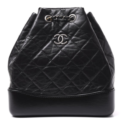 Chanel Aged Calfskin Quilted Small Gabrielle Backpack Black 1 of 10