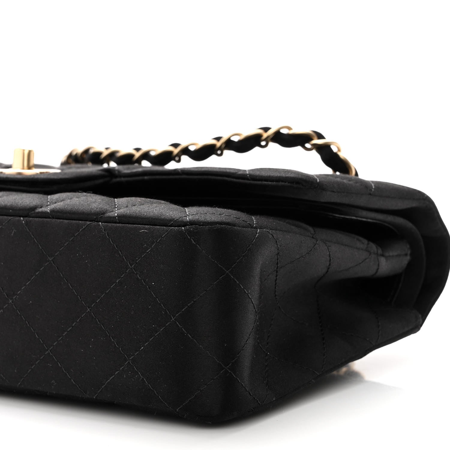 Chanel Satin Quilted Medium Double Flap Black 9 of 9