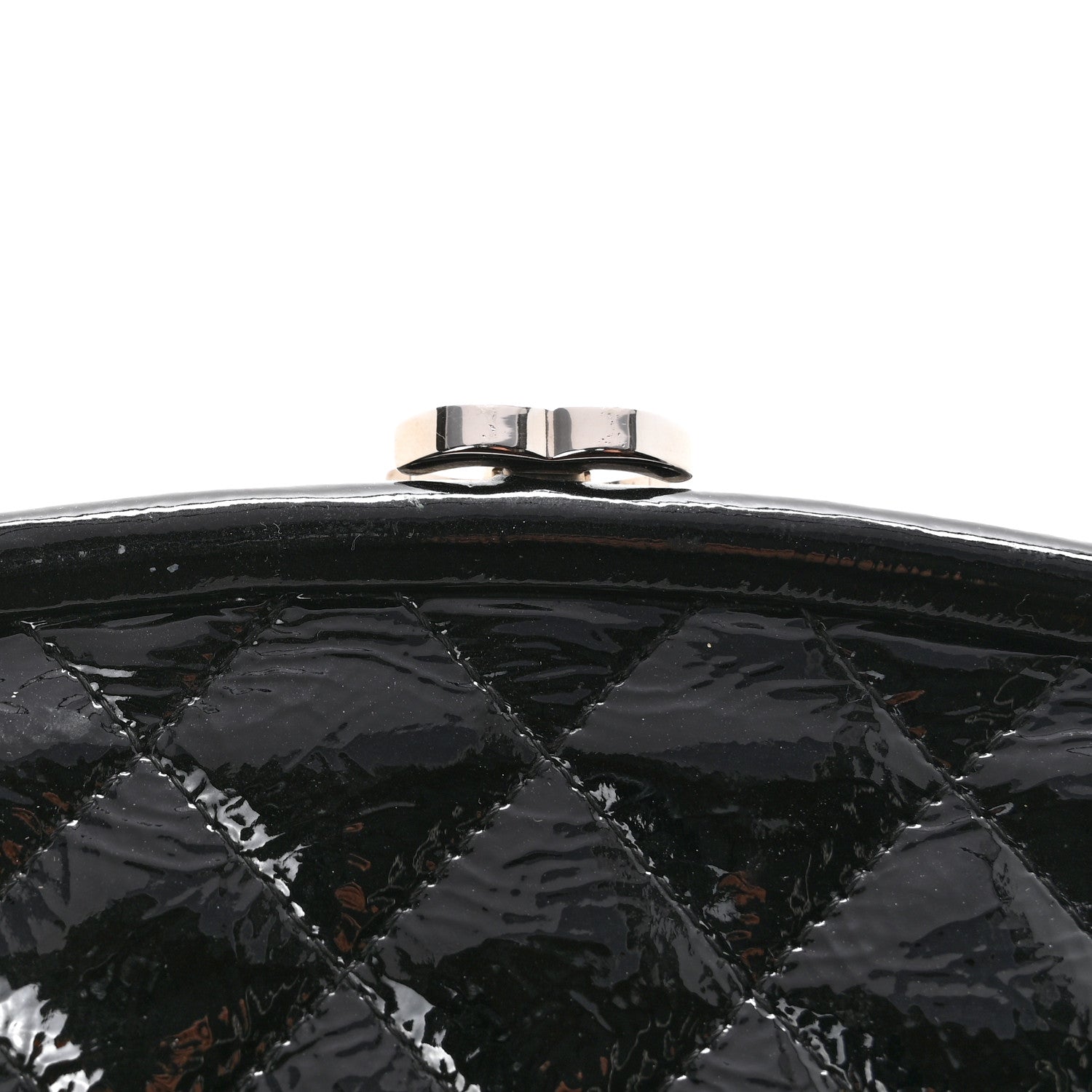 Chanel Distressed Patent Quilted Timeless Clutch Black 10 of 11
