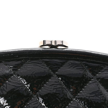 Chanel Distressed Patent Quilted Timeless Clutch Black 10 of 11