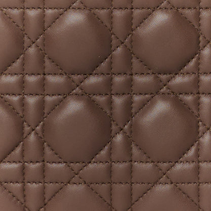 Christian Dior Lambskin Cannage Medium Lady Dior Brown 8 of 11