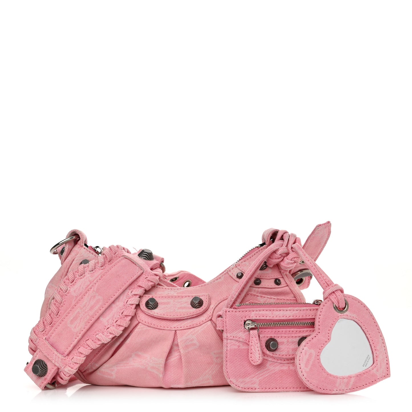 Denim BB Monogram Le Cagole Shoulder Bag XS Pink