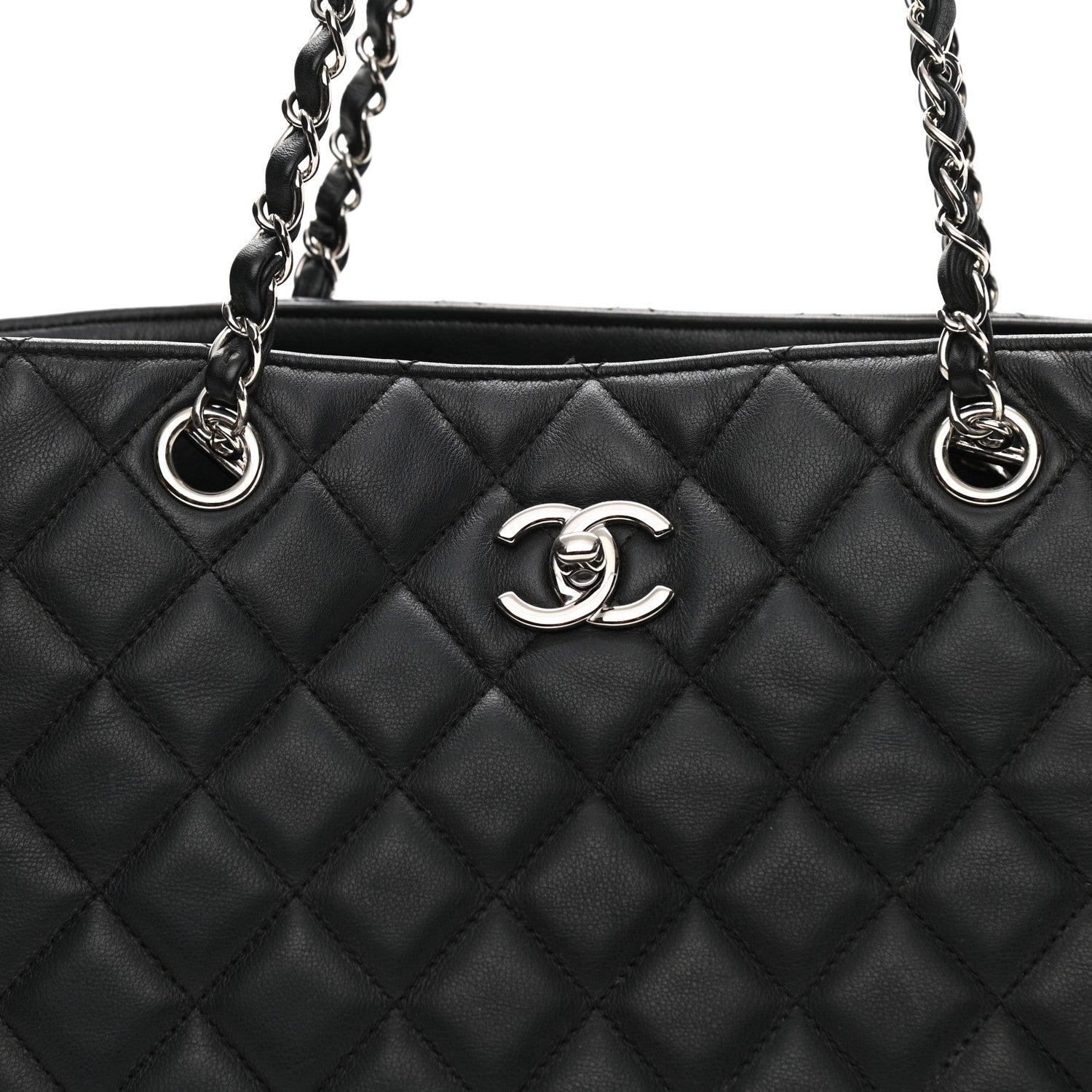 Chanel Calfskin Quilted Large Classic Shopping Tote Black 8 of 11
