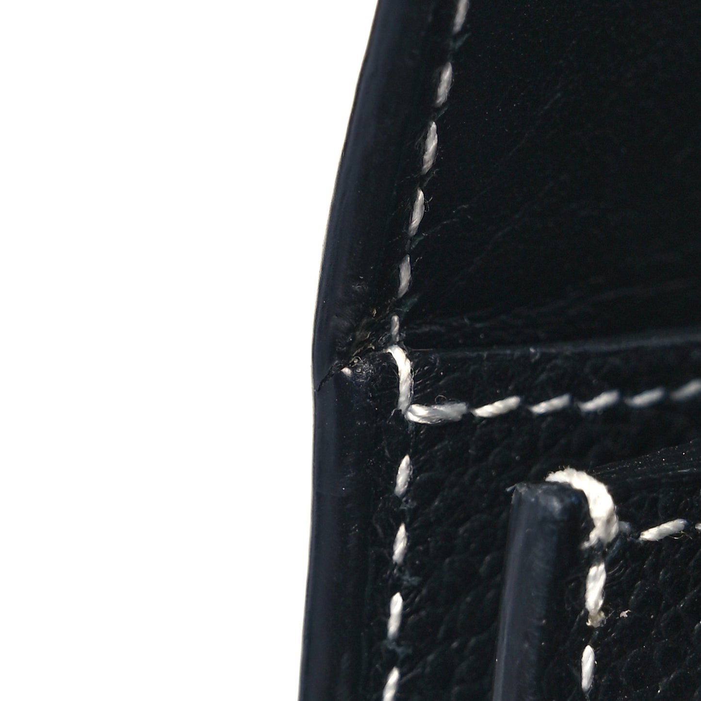 Grained Calfskin Topstitch Small Sac De Jour Black Porcelain