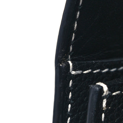 Saint Laurent Grained Calfskin Topstitch Small Sac De Jour Black Porcelain 13 of 14