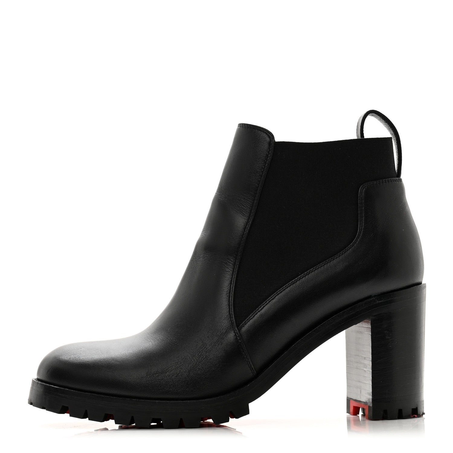 Christian Louboutin Calfskin Marchacroche 70 Chelsea Boots 37.5 Black 1 of 10