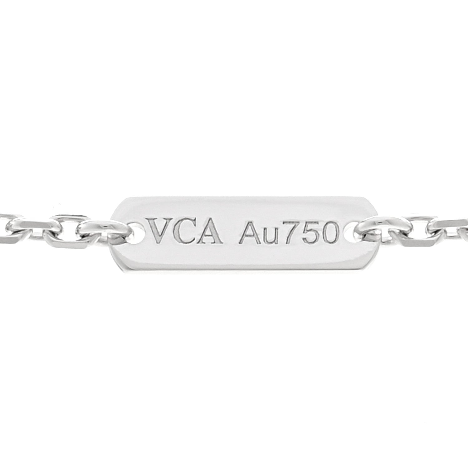 Van Cleef & Arpels 18K White Gold Guilloche Vintage Alhambra Pendant Necklace 4 of 6