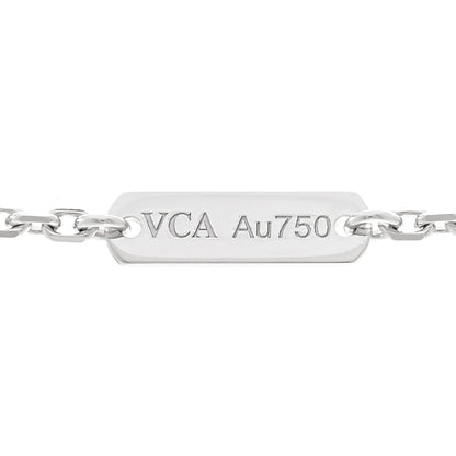 Van Cleef & Arpels 18K White Gold Guilloche Vintage Alhambra Pendant Necklace 4 of 6