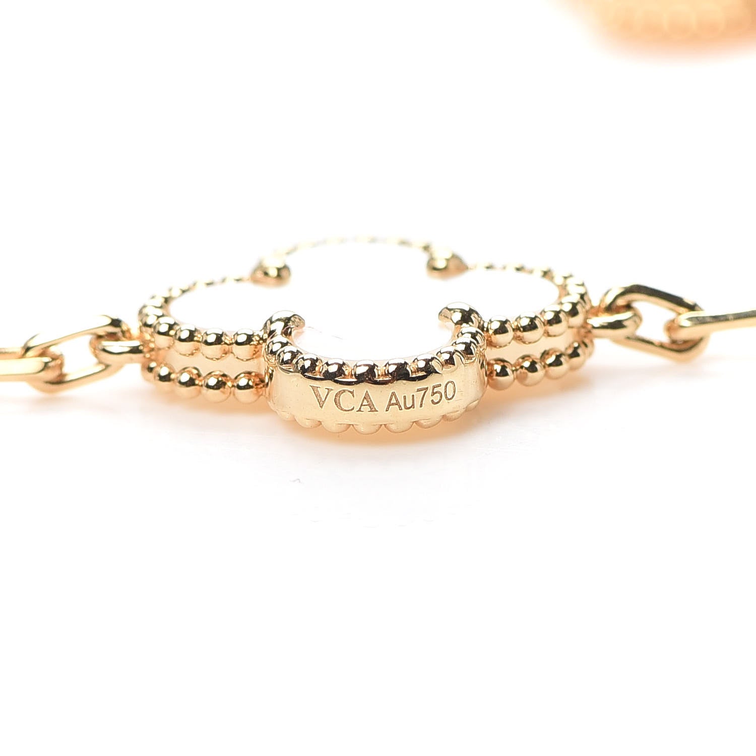 Van Cleef & Arpels 18K Yellow Gold Mother of Pearl 5 Motifs Vintage Alhambra Bracelet 4 of 8