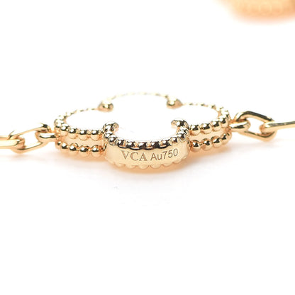 Van Cleef & Arpels 18K Yellow Gold Mother of Pearl 5 Motifs Vintage Alhambra Bracelet 4 of 8