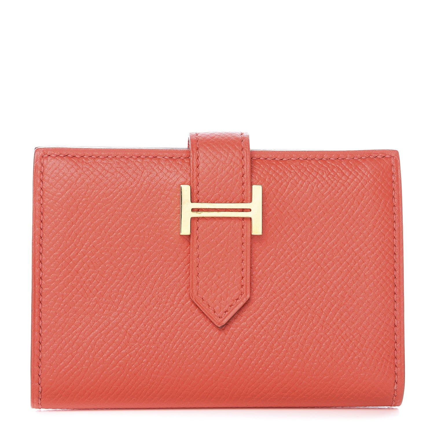 Hermes Epsom Bearn Card Holder Wallet Rose Jaipur 1 of 8