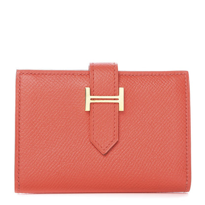 Hermes Epsom Bearn Card Holder Wallet Rose Jaipur 1 of 8