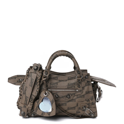 Balenciaga Coated Canvas BB Monogram Neo Cagole Handbag XS Beige Brown 1 of 9