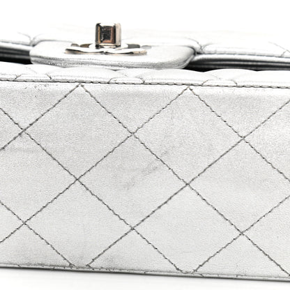 Chanel Metallic Lambskin Quilted Medium Double Flap Silver 16 of 16