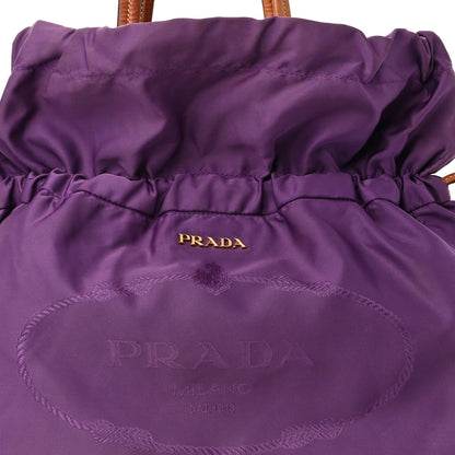 Prada Tessuto Nylon Jacquard Logo Drawstring Tote Viola 8 of 10