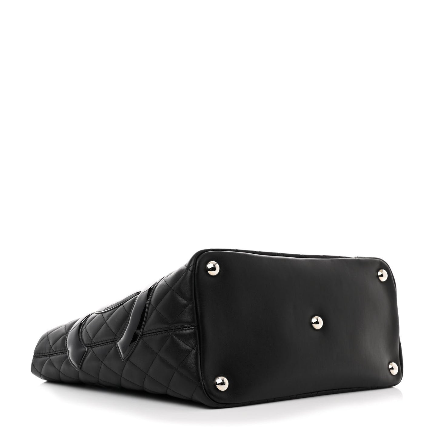 Calfskin Quilted Large Cambon Tote Black