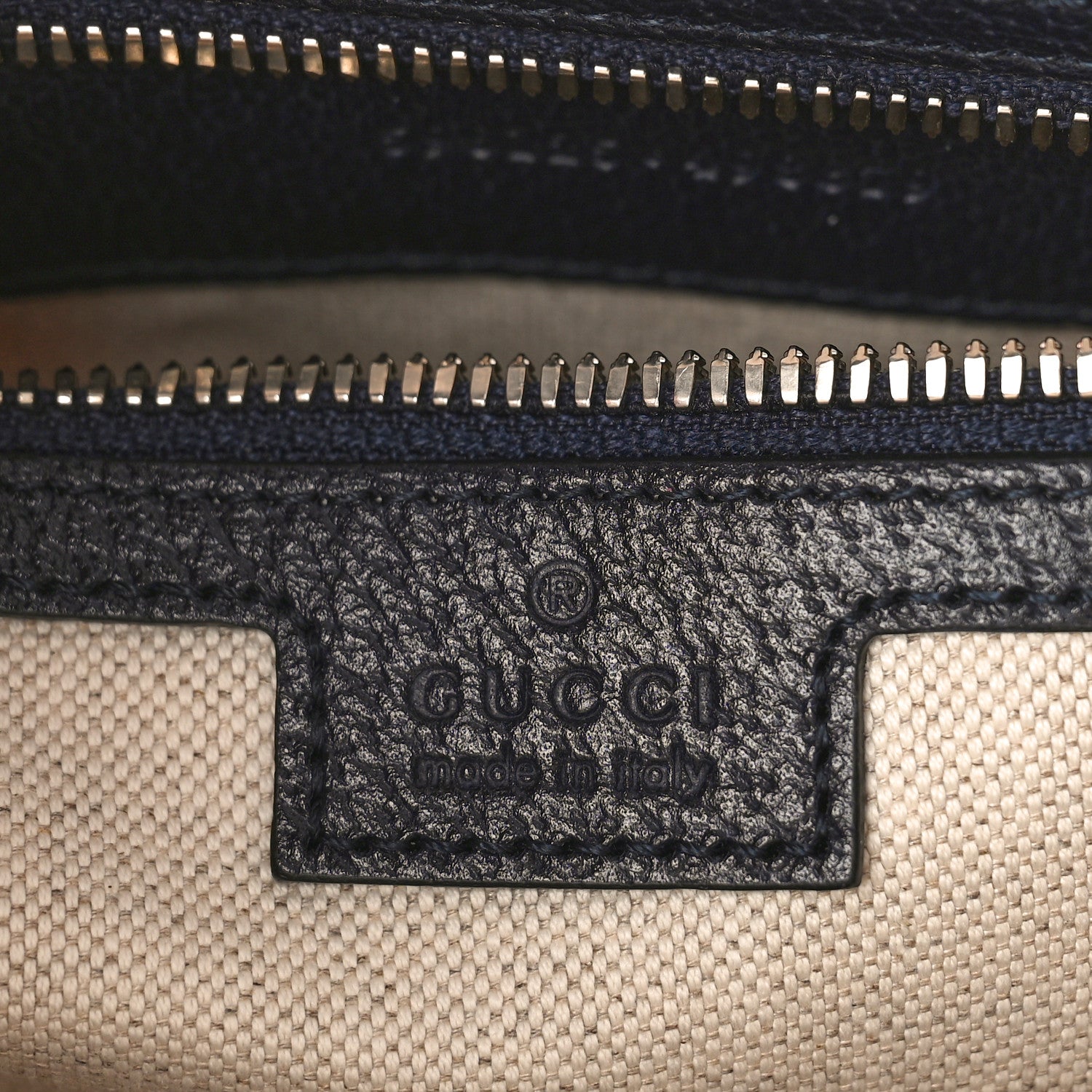 Gucci GG Supreme Monogram Textured Dollar Calfskin Web Small Ophidia Half Moon Hobo Beige Blue 6 of 8