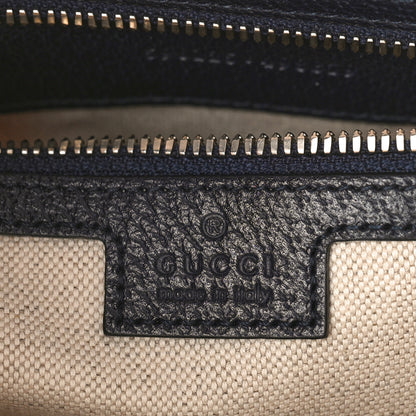 Gucci GG Supreme Monogram Textured Dollar Calfskin Web Small Ophidia Half Moon Hobo Beige Blue 6 of 8