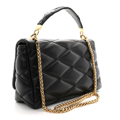 Louis Vuitton Lambskin Malletage Top Handle GO-14 GM Black 4 of 10