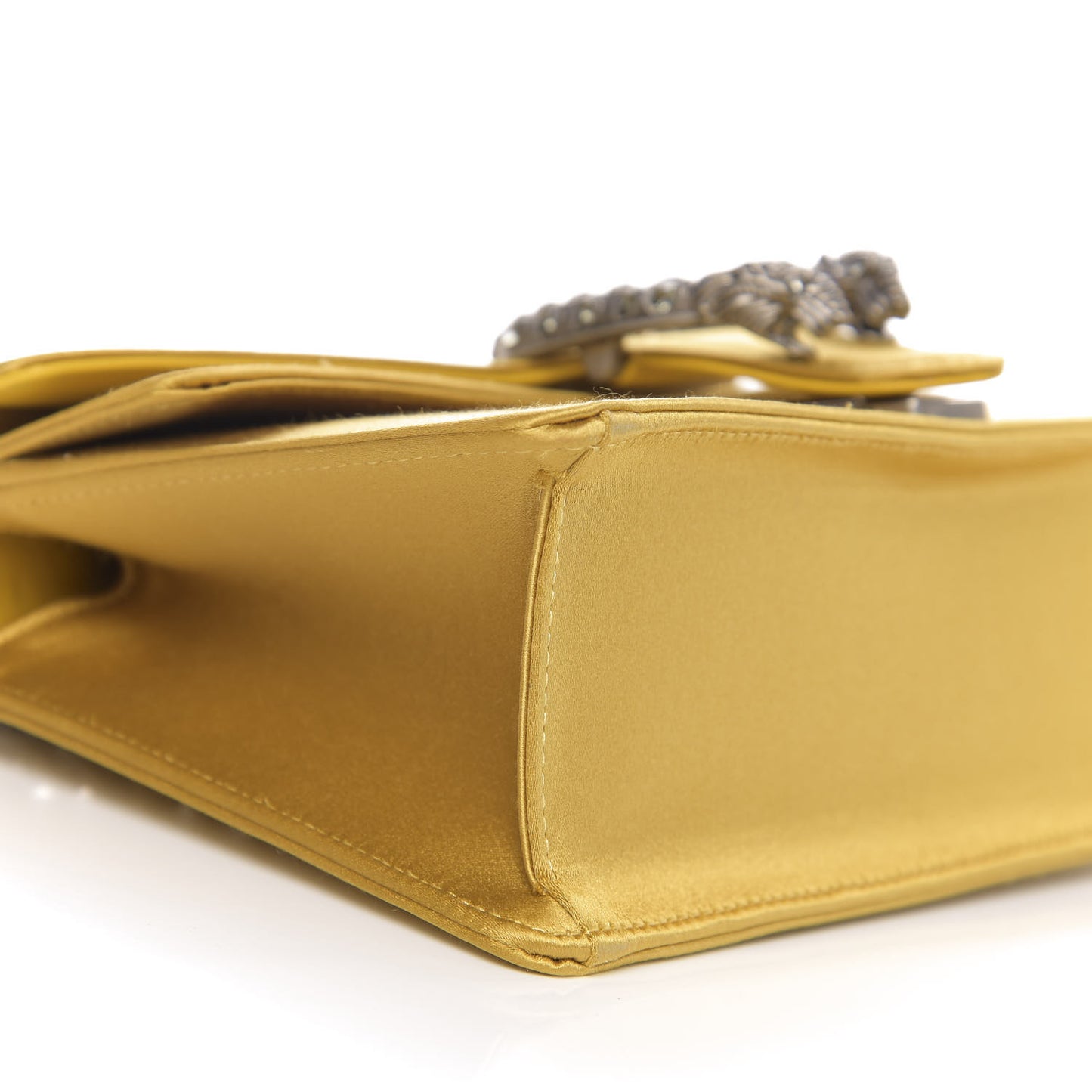 Satin Silk Crystal Small Dionysus Shoulder Bag Gold Black Diamond