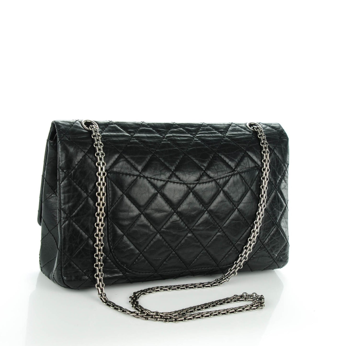 Aged Calfskin Quilted 2.55 Reissue 227 Flap Black