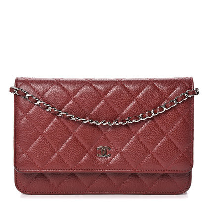 Chanel Caviar Quilted Wallet On Chain WOC Dark Red 1 of 11
