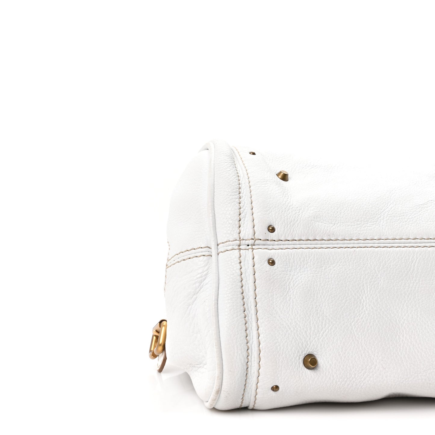 Calfskin Medium Paddington Satchel White