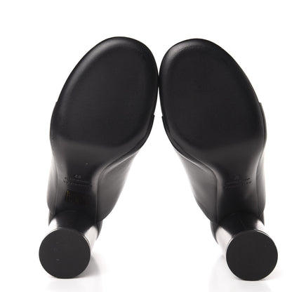 Balenciaga Shiny Sheepskin Oval 90mm Mule Pump 37 Black White 6 of 10