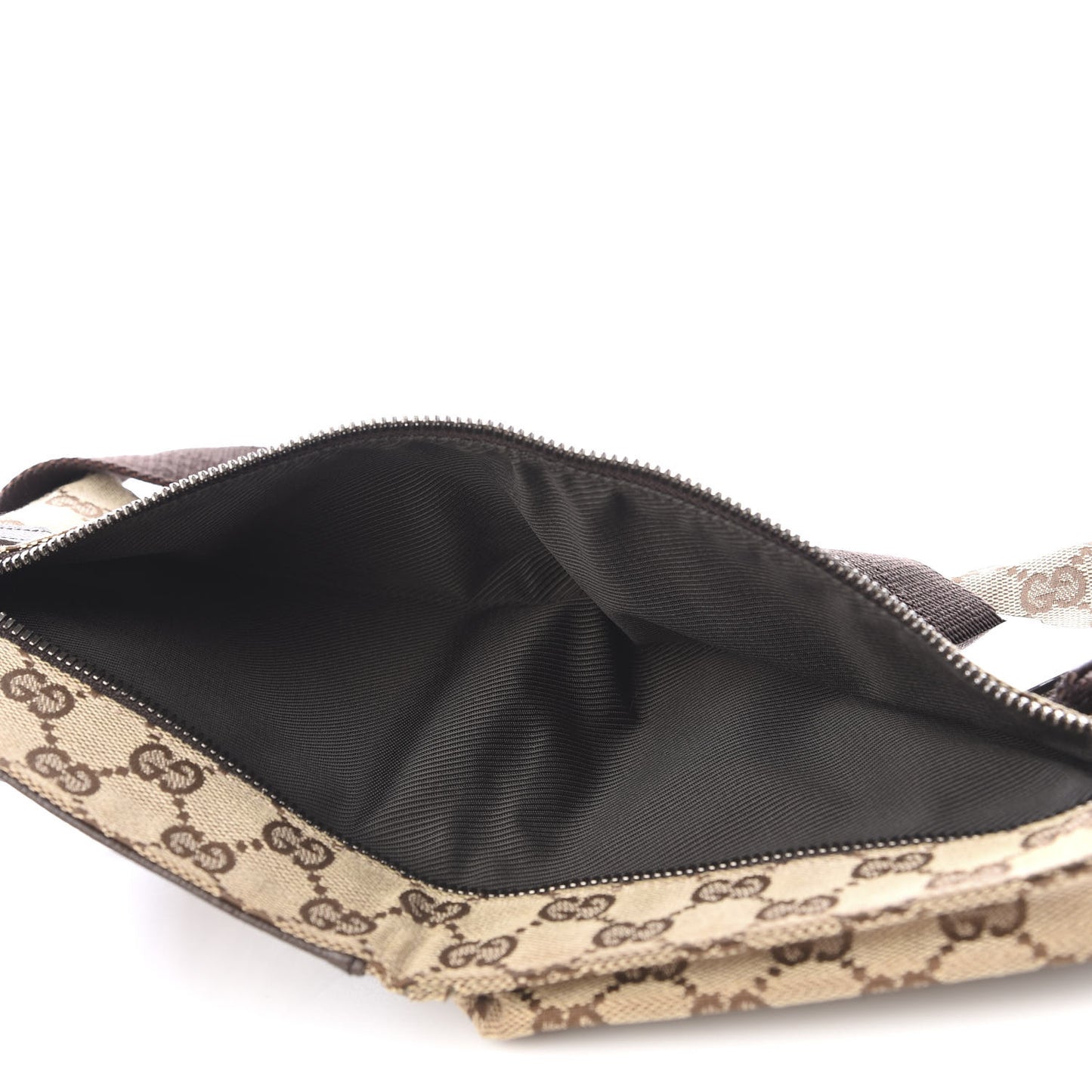 GG Monogram Double Pocket Belt Bag Dark Brown