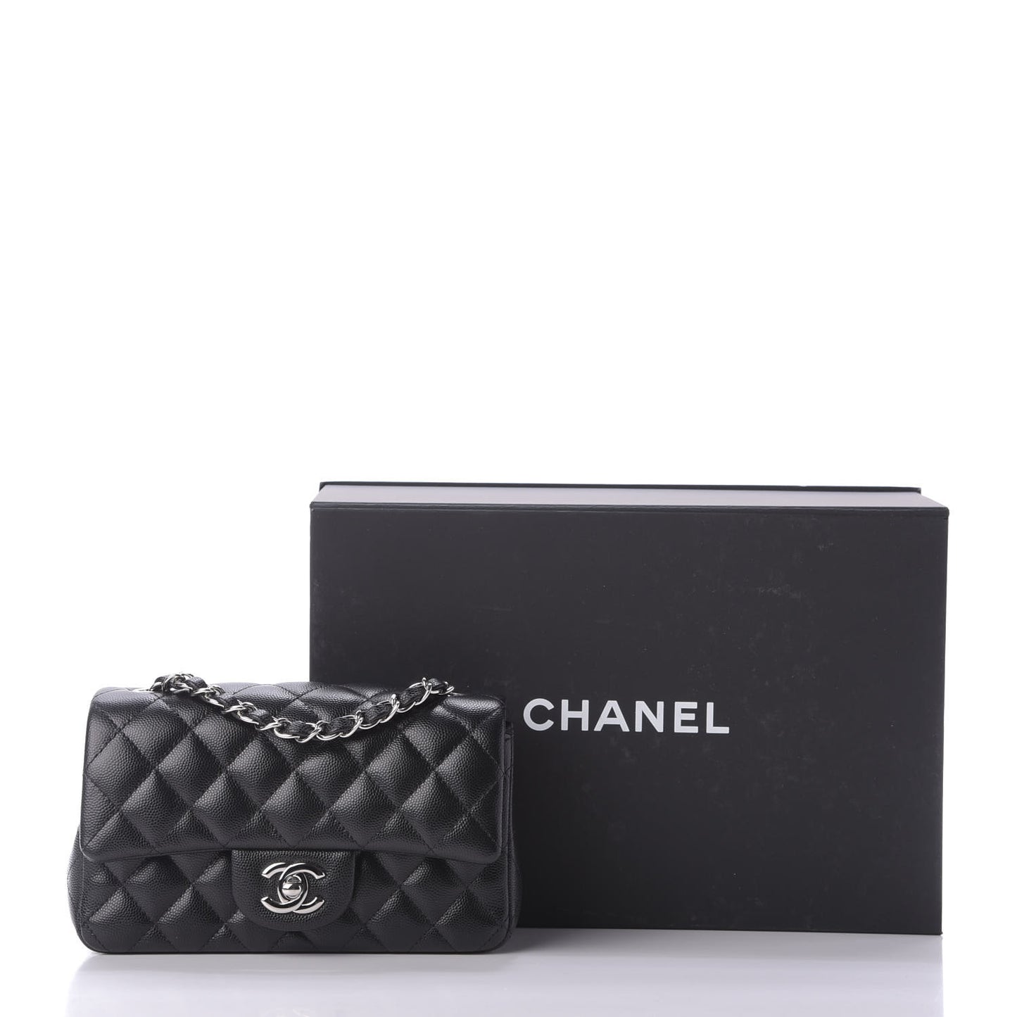 Caviar Quilted Mini Rectangular Flap Black