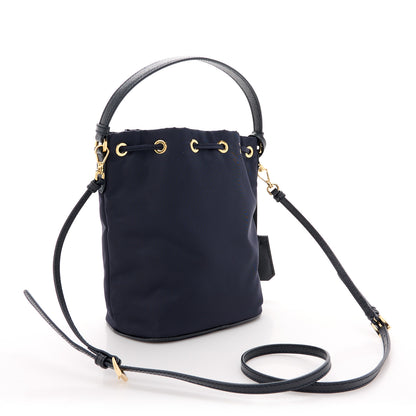 Prada Re-Nylon Saffiano Mini Re-Edition 1978 Bucket Bag Navy 3 of 9