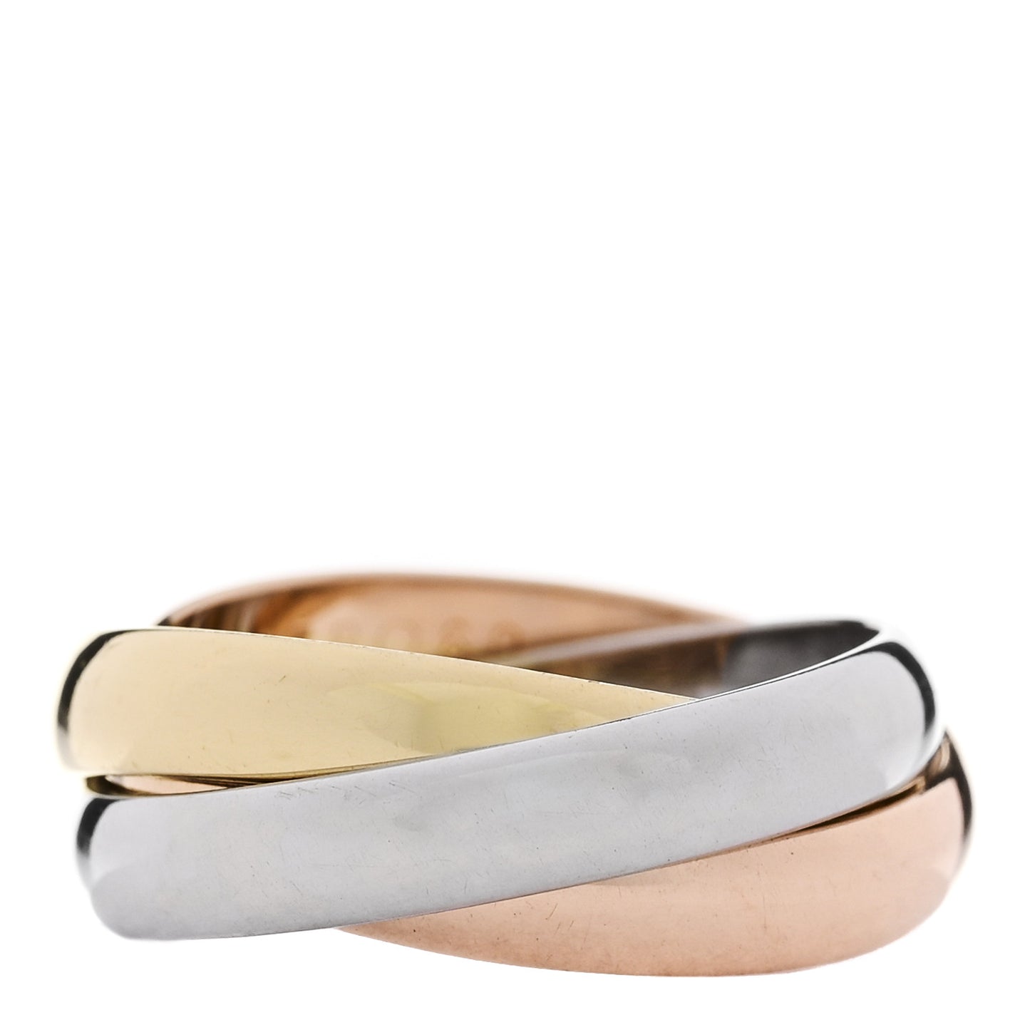 18K Pink Yellow White Gold Classic Les Must De Cartier Trinity Ring 51 5.75